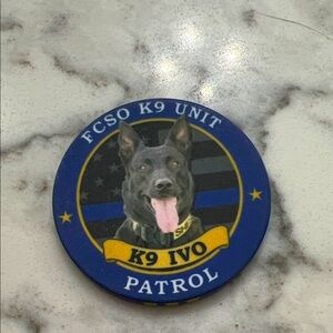 K9 IVO Patrol challenge poker chip Forsyth Co. GA Sheriff’s Office